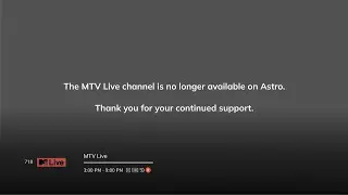 MTV Live - Cease transmission On Astro Ch718 (31 Dec 2025)