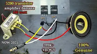how to make amplifier at home | Using 2 x 5200 transistor | box banana | 😎