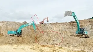 Show The Great Power Of The Excavator HM27 HITACHI Machine And Excavator KOBELCO SX200