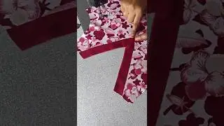 V neck banane ka bilkul aasan tarika || Printed V neck design with sewing tips #sewinghacks #shorts
