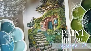 Painting a Hobbit's House 🏡 | Gouache Watercolour Paint - Paint With Me 🖌️