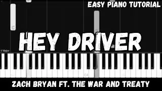 Zach Bryan - Hey Driver ft. The War and Treaty (Easy Piano Tutorial)