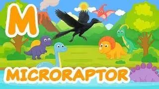 M is for Microraptor 🦖 | ABC Dino Songs | Whimsical Cartoon Vector Art