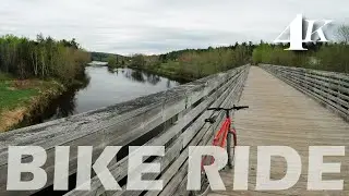 Binaural Bike Ride | Fredericton Nashwaak Trail to Marysville | New Brunswick, Canada | 4K