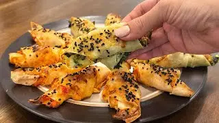 Golden Egg Rolls with Spinach & Tomato &ndash; Quick & Tasty! Perfect for Breakfast or Snacks!