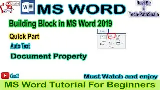Creating Building block (Quick Part, Auto Text)  in Word 2019  #mswordforbeginners #mswordinhindi
