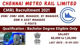 Job Opening for Chennai Metro Rail Limited | CMRL | Rojgar Ki Talash