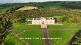 Aerial Video of Stormont Parliament Buildings home of The Northern Ireland Assembly Belfast 4K & HD