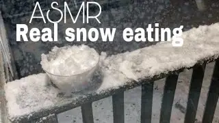ASMR REAL SNOW EATING❄️❄️