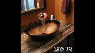 Black and Copper Oval Glass Vessel Bathroom Sink NOHP-G008-8031