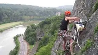 Extreme ironing Yvoir Belgium