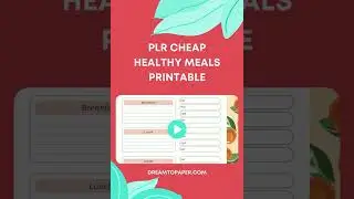 PLR Cheap Healthy Meals Printable | Cheap Simple Dinners | PLR Cheap Healthy Meals