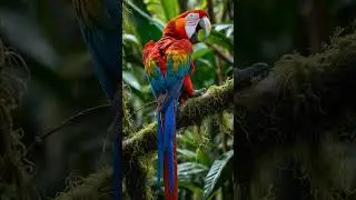 The Voice of a Scarlet Macaw #birdsounds #macaw #parrot #naturesounds #birds #wildlife