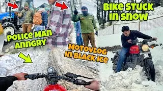 Police Angry On Us🤬 || Motovlog In Snow🤯 || Camera Band kr😰