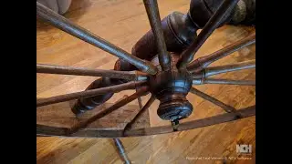 Antique Walking Wheel, Spinning Wheel - How it works
