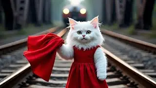 How a White Cat Saved Hundreds people from a Train Crash | Emotional AI Story 🐾 #catstory #viral #yt