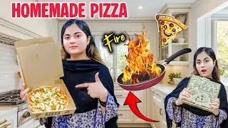 HOMEMADE PIZZA 🍕 WITHOUT OVEN #pizza #karachi #vlog 