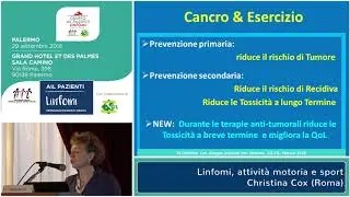 Linfomi, attivit&agrave; e sport | Christina Cox (Palermo 29/09/18)