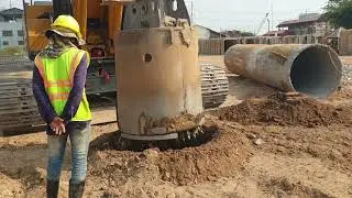 Setting out points pilling and start bore pill #construction #សំណង់​ #phnompenh #cambodia