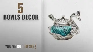 Top 10 Bowls Decor [2018]: Oxidized Silver White Metal Turquoise Single Duck Bowl With Spoon