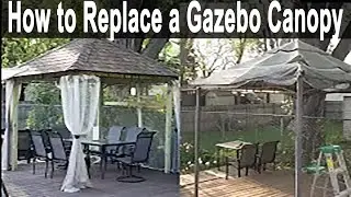 How to replace Canopy on Pyramid Roof gazebo to Roof Shingles.. Step by step