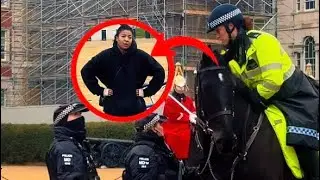 INSANE‼️❌WEIRD WOMAN ALERTS THE POLICE AT HORSE GUARDS 