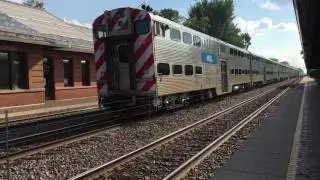 Outbound Metra 210 Express Meets Amtrak California Zephyr #6 at Riverside IL