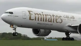 Beautiful Emirates 777-300ER Take off Slow Motion A7-ECQ