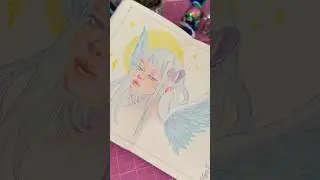 Angel drawing #art #drawingprocess #letsdrawtogether