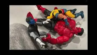 Venom red hulk and Dino vs Wolverine nightcrawler beast and Dino 🦖