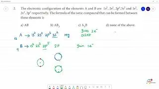 The electronic configuration of the elements A and B are 1s2, 2s2, 2p6,3s2 and 1s2,2s2, 2p5