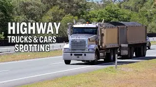 Truck & Car Spotting with Real Traffic Sounds | Bruce Highway (M1), Sunshine Coast, Australia