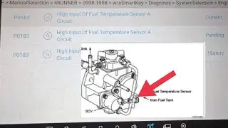 P0183 High Input Of fuel Temperature Sensor A Circuit/fuel temperature sensor location Toyota car