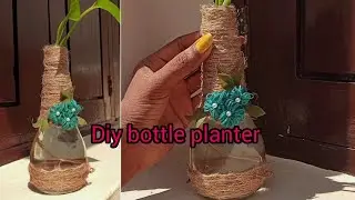 Diy simple bottle planter #ecocraft #diy #handmadeplanter 