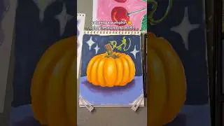 Oil pastel pumpkin drawing 🎃 #oilpastel #pumpkin #drawing #colortheory #art
