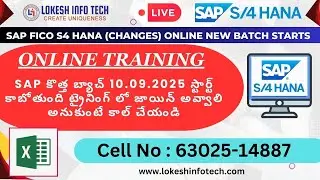 SAP FICO S4 Hana (Changes ) + Advanced Excel Online New Batch starts on 10.Sep.25| Cell : 6302514887