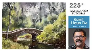 How to draw a watercolor painting with simple and easy methods | Landscape painting | Sunil Linus De