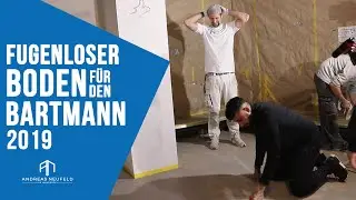 Fugenloser Boden spachteln BARTMANN Barbershop UMBAU 2019