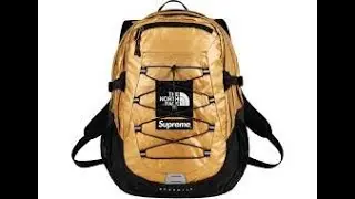 SUPREME X THE NORTH FACE METALLIC GOLD BOREALIS BACKPACK
