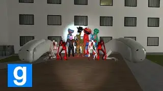 Huggy Wuggys & Bridge Worm & SCP 096  Vs Freddy Breach&ndash; GMod Horror Battle