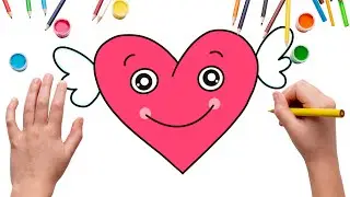 How to Draw a Cute Flying Heart ❤️ | Easy Drawing for Kids