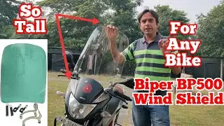 Extra Large Wind Shield (Biper BP500) Unboxing, Installation & Test Drive on Hero Glamour Bike.