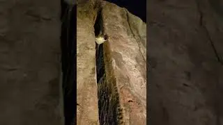 Rat chimneying the offwidth on my backyard climbing wall