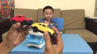 Green Toys Ferry Boat with 2 Racing Cars Unboxing Fun by Esquirekids