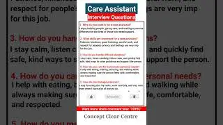 Care Assistant Job Interview Questions and Answers to ace your Dream Job