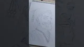 Chhatrapati Shivaji Maharaj Drawing 🔥 #shorts #art #drawing #chhatrapatishivajimaharaj #trending