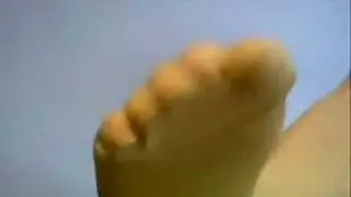 nylon yellow pantyhose feet