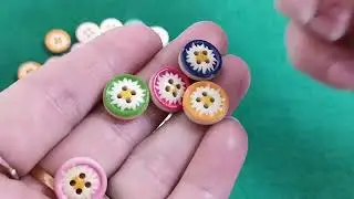 Mixed-Colour/Beige Wood 13mm 4-Hole Round Flower Buttons Pack Of 50+ Y16200