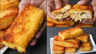 Bread Chicken Snacks Recipe | Ramadan Iftar Special | Bread Snacks With Chicken Stuffing