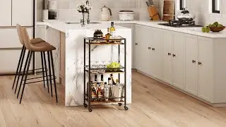 Lifewit Bar Cart for The Home, 3 Tier Small Rolling Wine Cart, Drink Serving Cart